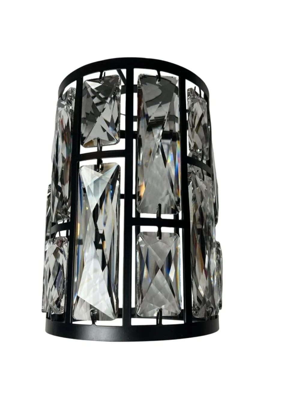 DolaimiHouse Crystal Pendant Light Fixture With Black Metal Frame Model BNX217CD